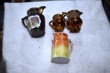 Hand Painted Porcelain Pitcher and Porcelain Creamer and Sugar