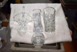 Lead Crystal Vase ,Lead Crystal Rose Bowl and Lead Crystal Basket