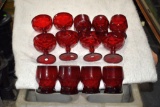 Ruby Fostoria Sherbets(6)and (7) Ruby Fostoria Glasses