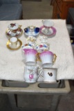 Mustache Cups, Creamer and Sugars, and Porcelain Cups and Saucers