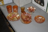 Assortment Of Carnival Glass Vases
