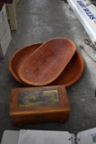 (2) Large Bread Bowls And Large Dresser Box