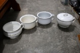 (4) Chamber Pots 1 With Cover, 3 Without Cover