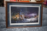 Terri Redlin Signed Print, Winter Wonderland, 4452 Of 29,500, Framed And Matted, 22''x31''