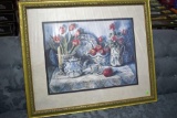 Smthng brrwd-smthmg Blue Joey Evans Print, Framed And Matted, 36''x22''