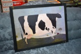 Vermont Cow Signed By Warren Kimble, Framed, 30''x22''