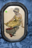 Bessie Pease Gutmann The Message Of The Roses Signed Print, Framed, 18''x12''