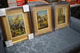 (3) Lithographs, With Remarkably Bright Color From Our Country Defense Force In War Peace,