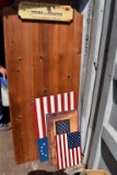 15''X11.5'' Tin Flag Sign, Painted Wooden 24'' Flag Sign, 30'' Wooden Painted Flag Sign, 60'' Tall