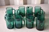 (12) Green Teal Coffee Mugs