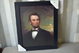 28''x9.75'' Framed Picture Of Abraham Lincoln