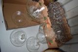 Etched Serving Pitcher, Butter Dishes, Wines, Water Glasses, Stemware, All Matching Set