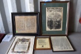 (4) Framed Historical American Documents