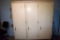 Vintage Wooden Cabinet with 4 Shelves and 3 Doors