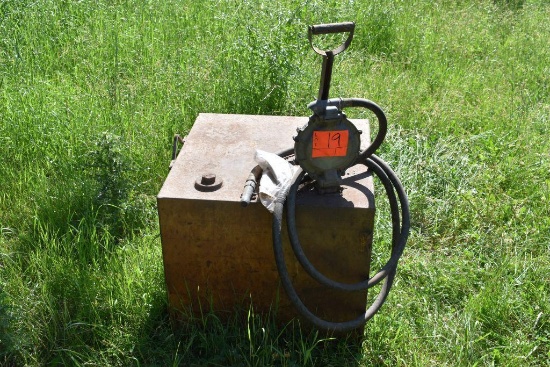 Square Fuel 50 Gallon Fuel Tank With Hand Pump, 24"x24"x22"