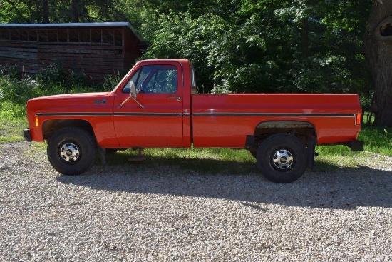 1976 Chevy K20 Custom Delux Pickup, 350 V8, Auto, Long Box, 145,676 Miles, Clean Body, Has Been