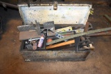 Wood Workers Tool Box Including Squares, Levels, Chalk Lines