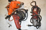 Milwaukee corded drill, Milwaukee corded grinder, Black and Decker corded drill