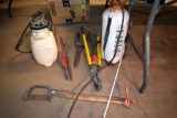 2 hand pump sprayers, pruner, other lawn and garden tools