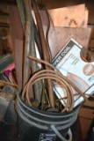 Bucket of copper and brass items