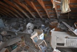 Contents of upstairs loft: metal, parts, lumber, parts pieces, bring help, buyer responsible for