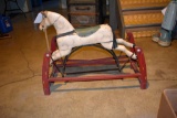 Vintage Wooden Gliding Horse With Wooden Base