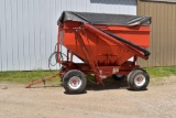 KilBros 300 Bushel Gravity Flow Wagon, Double Compartment, 15' Brush Auger, Roll Tarp