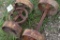 2 Pairs Steel Wheels on Axles