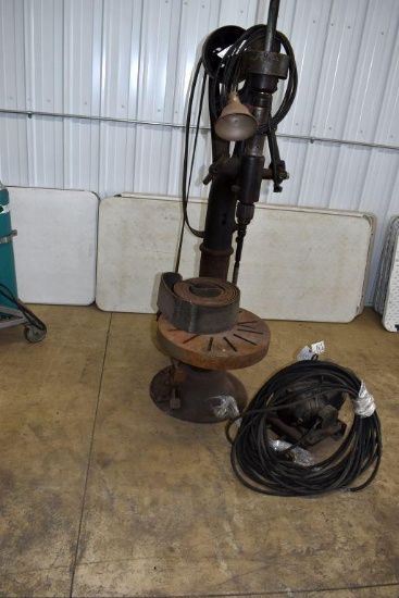 Allis Chalmers No. 7 belt driven drill press, vintage, with motor removed from plant of LaCrosse