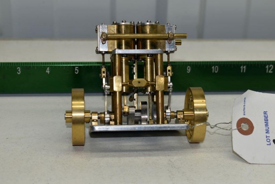 Double Wheel Model 2 Cylinder Engine, 4.5"x4"