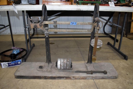 Howe 100lb Trip Beam Brass Balance Scale With Weights,