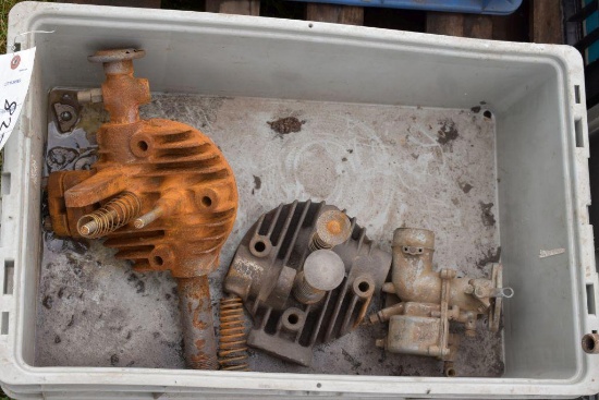 Assorted Gas Engine Heads and Carb