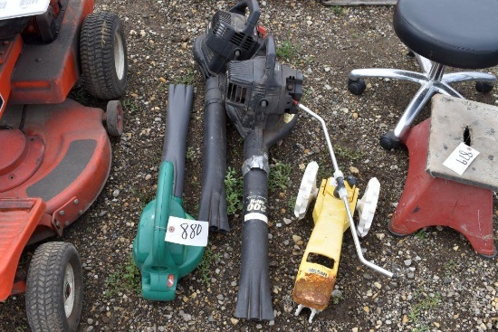 (3) Leaf Blowers, 1 Nelson Lawn Tractor Sprinkler, Unknown Condition