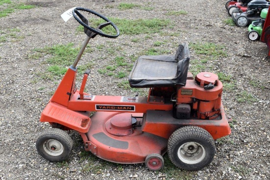 Yard Man Mustang 25 Riding Lawnmower, Briggs & Stratton Pull Start Motor, Unknown Condition