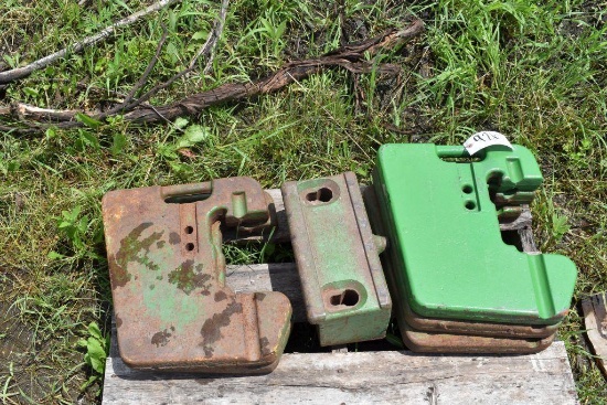 (5) John Deere Suitcase Weights, John Deere Suitcase Weight Bracket