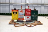 (4) Vintage Handi Oilers Including Mobil Pegasus and Set of Toy Goggles