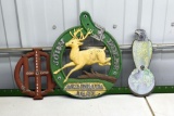John Deere Aluminum Plaque, Hard Plastic Case Eagle, Aluminum International Harvester Plaque