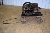John Deere, 1.5 HP, on steel wheel pull truck