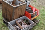 Pallet of Assorted Engine Parts, Crosley Parts, Cylinder Blocks, Flywheel, Valve Cutters and More