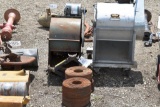 (2) Squirrel Cage Fans with Electric Motors, (4) Rolls Fencing Wire, Scissors Jack