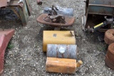 (4) gas Engine Gas Tanks, Vintage Seat, Yard Art