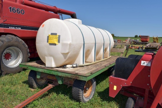 1000 Gallon Poly Tank On 8 Ton Running Gear, B&S