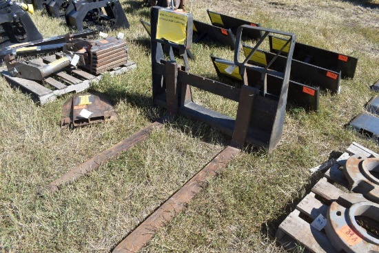 Walk Thru 48" Pallet Forks, Universal Skid Loader