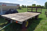 Flatbed 16' Hay Rack on John Deere 8 Ton Running