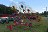 Tonutti 10 Wheel V Rake with Kicker Wheel