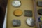 Five belt buckles, assorted pig attire
