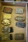 9 Belt buckles including , Budweiser, Buramount brass, Busch, Arcticat, Cobra radios , Playboy