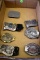 7 belt buckles: Midland farm power, MO, LI, Min, Wis, Twins