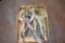 Assorted clamps and crescent wrenches