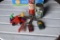 Glass Jar Of Marbles, Bonnie Hard Plastic 2 Man Cart, Plastic Cannon, vintage Pickup Sticks With